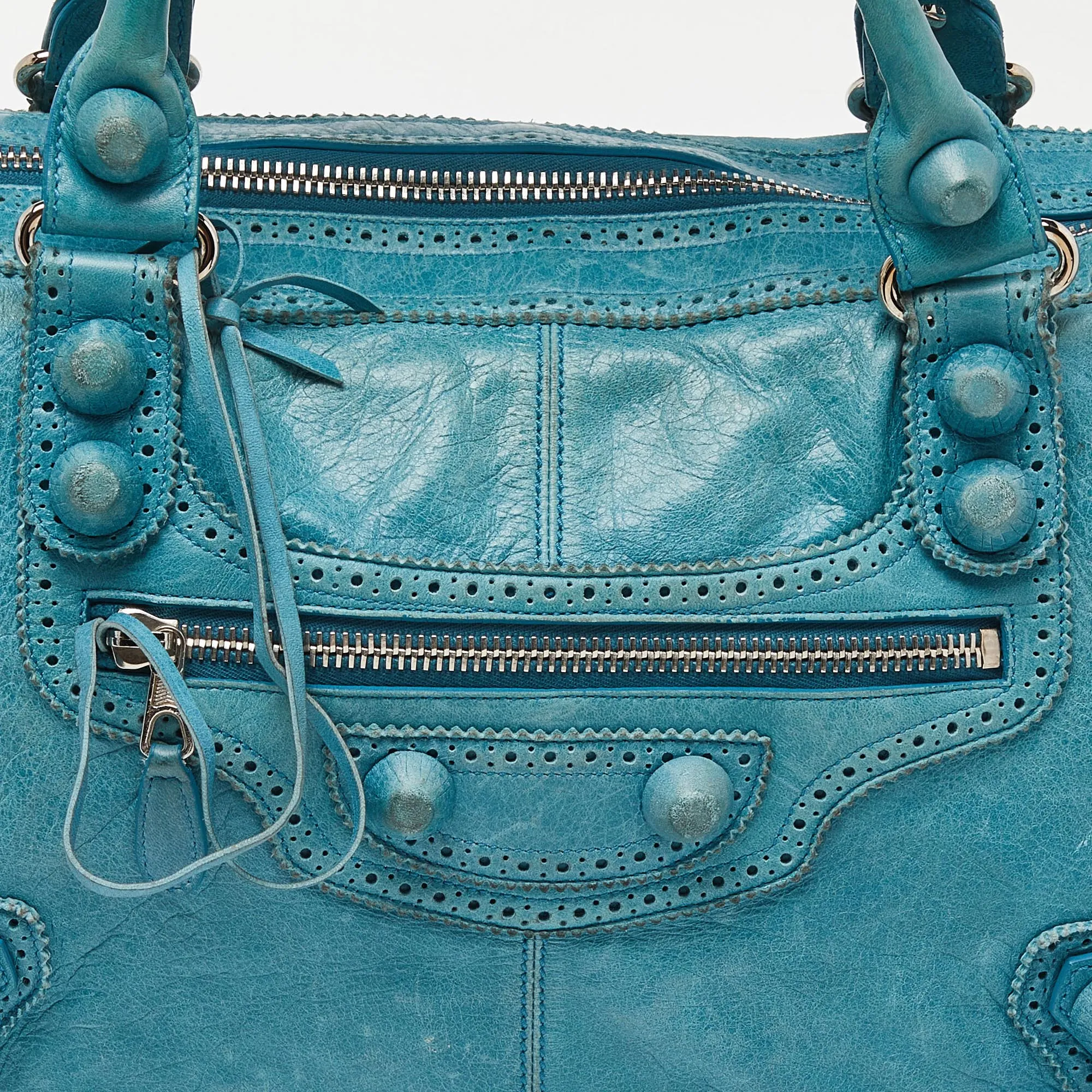 BALENCIAGA Cyclade Leather Brogues Work Tote