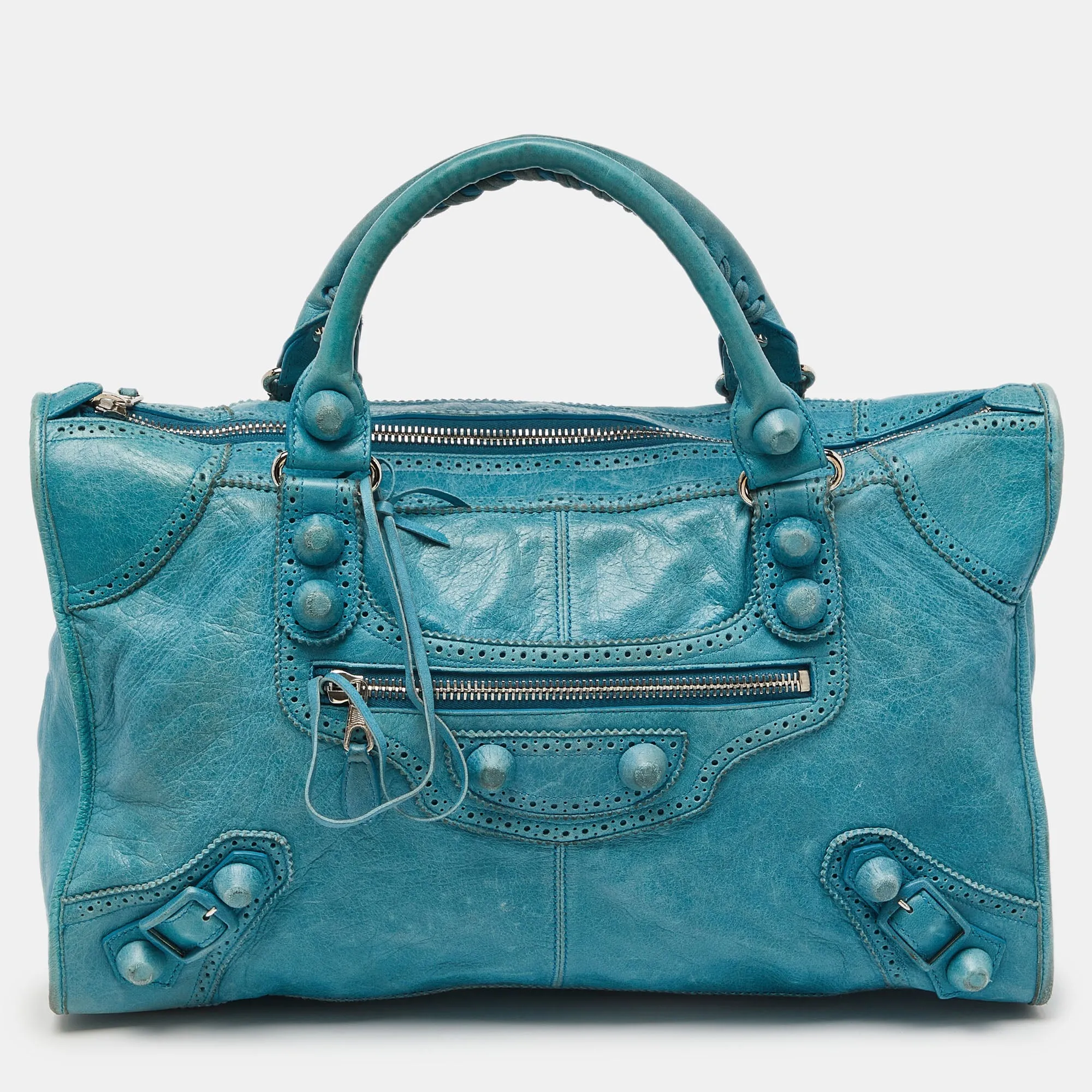BALENCIAGA Cyclade Leather Brogues Work Tote