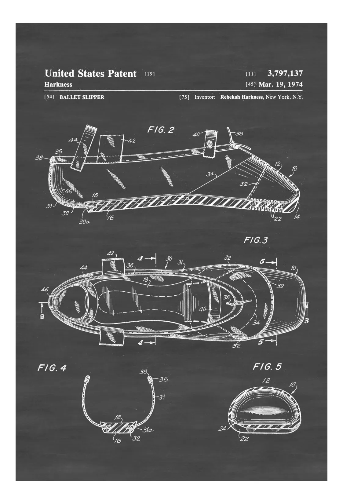 Ballet Slipper Patent - Ballet Shoes, Dance Studio, Ballerina Gift, Dance Mom, Ballet Decor