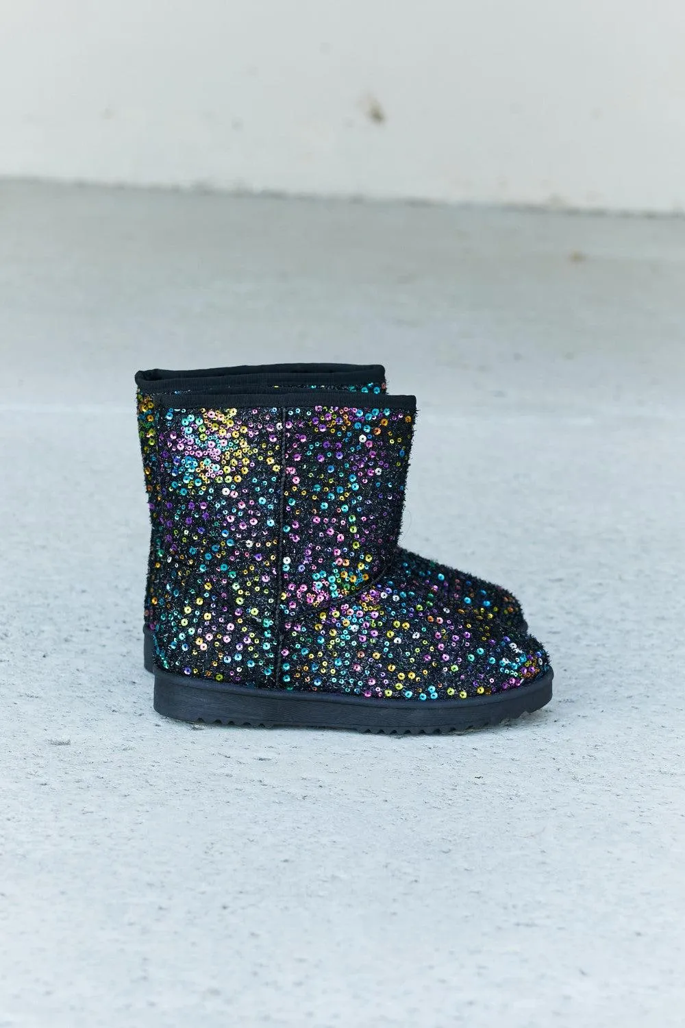 Blue Zone Planet |  Forever Link Multicolored Sequin Snow Boots