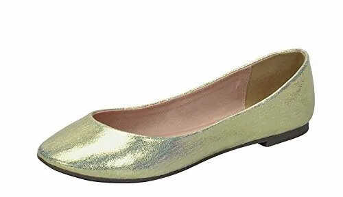 Breckelles Abby-31 Fashion Pointed Toe Slip On Flats Rounded Toe Ballet Flats