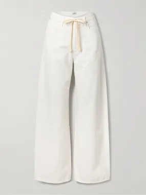 Brynn Drawstring mid-rise wide-leg jeans
