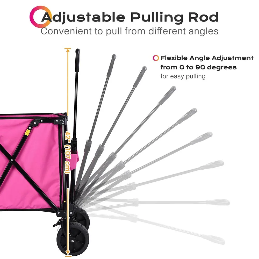 Byootique Folding Wagon Cart for Make Up Items Storage, Grocery & More