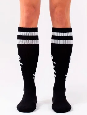 Cheerleader Wool Black Snow Socks