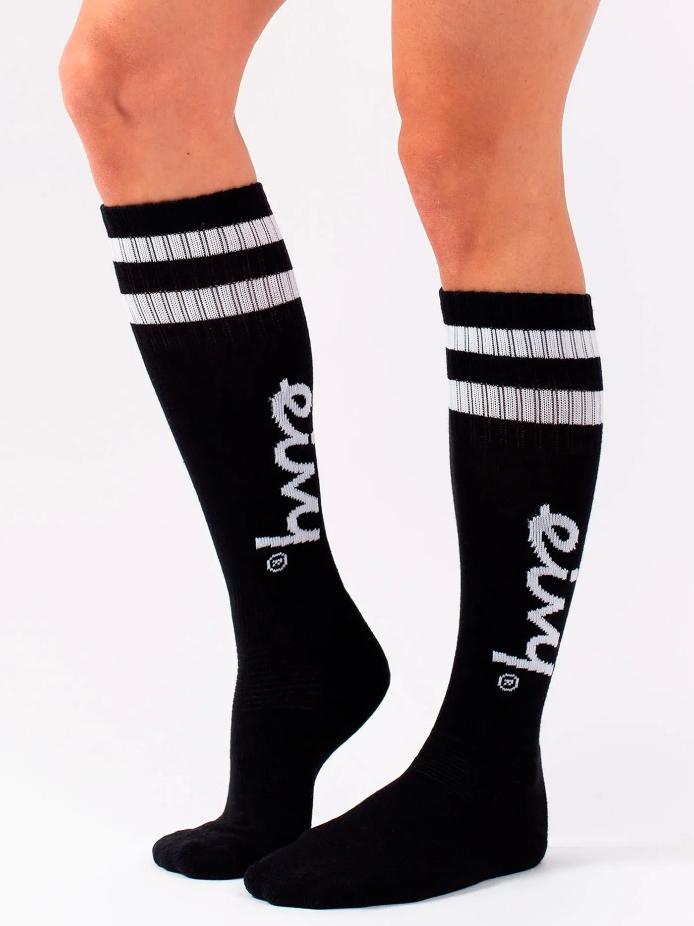 Cheerleader Wool Black Snow Socks
