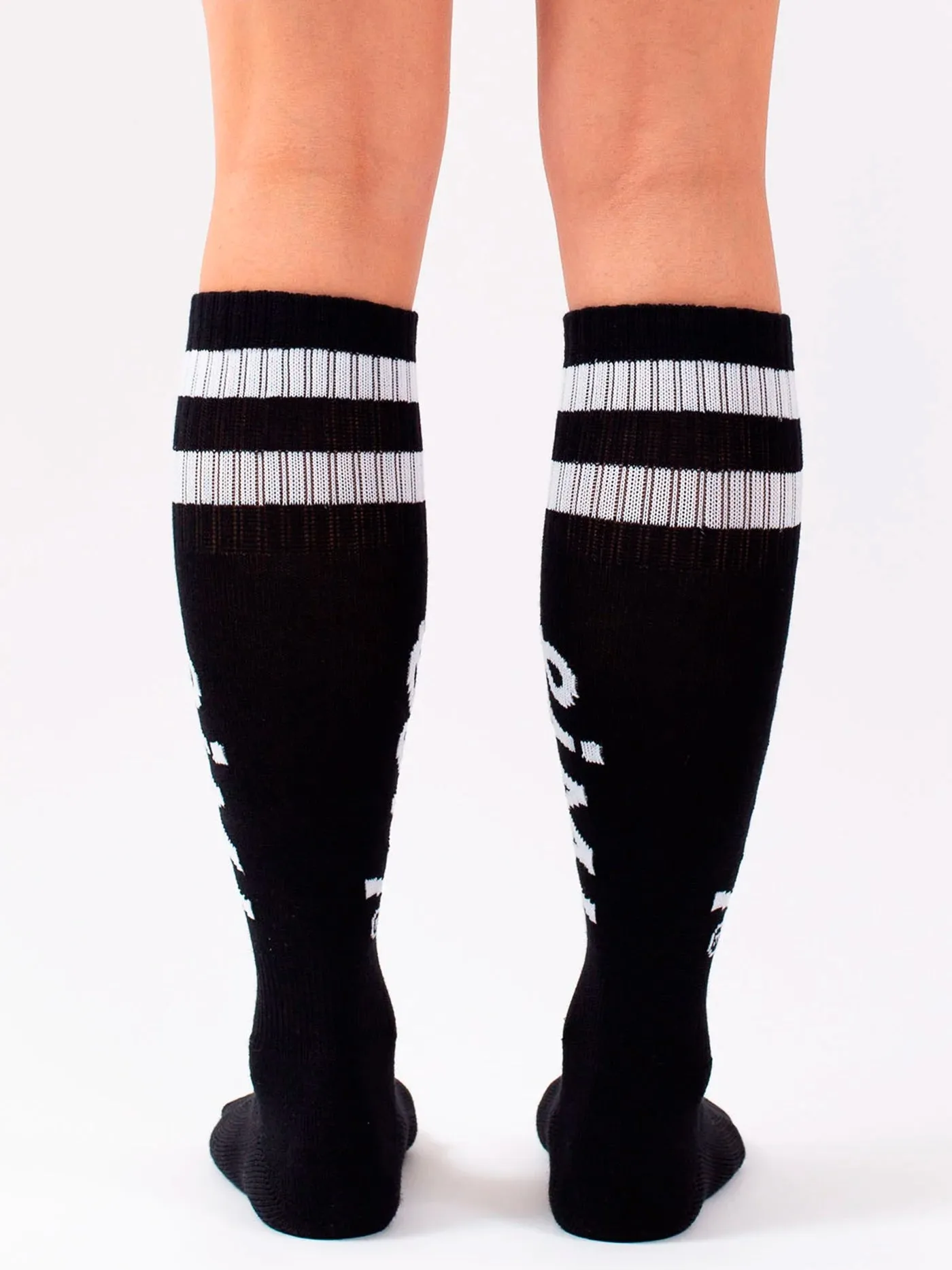 Cheerleader Wool Black Snow Socks
