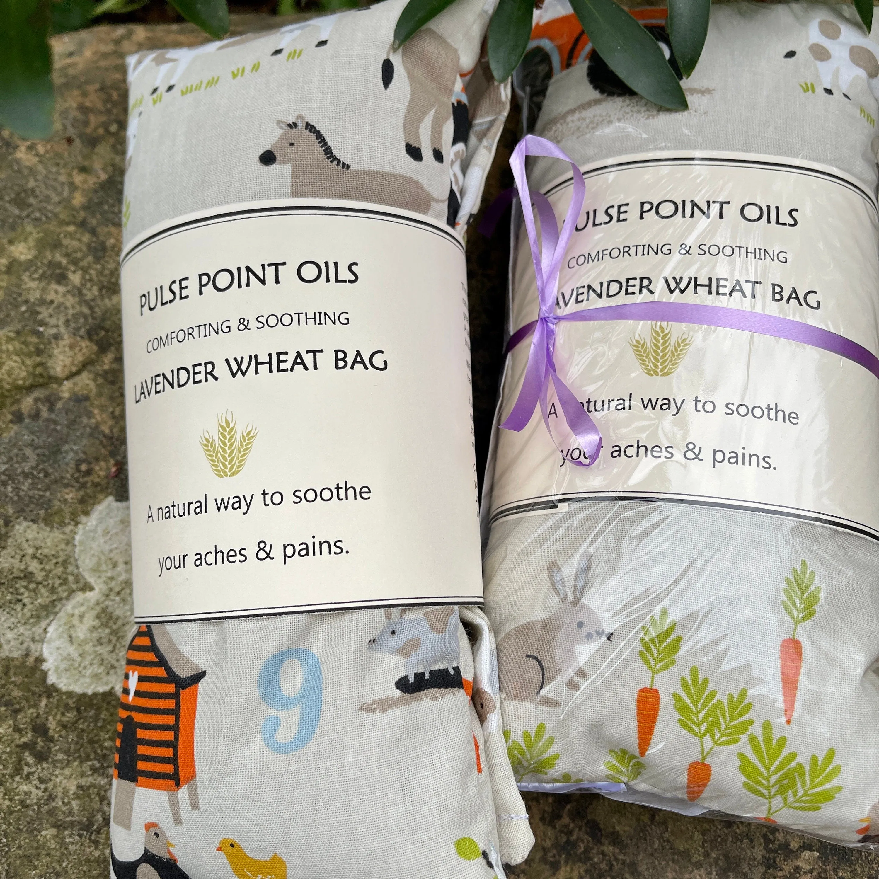 Children’s wheat bag, farm life heating pad for boys and girls. Bedtime comforter for warmth and snuggles