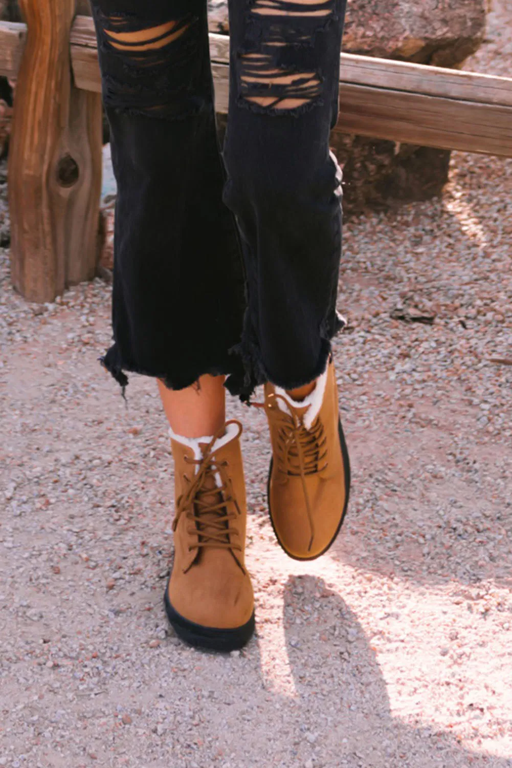 Fur Suede Platform Snow Boots