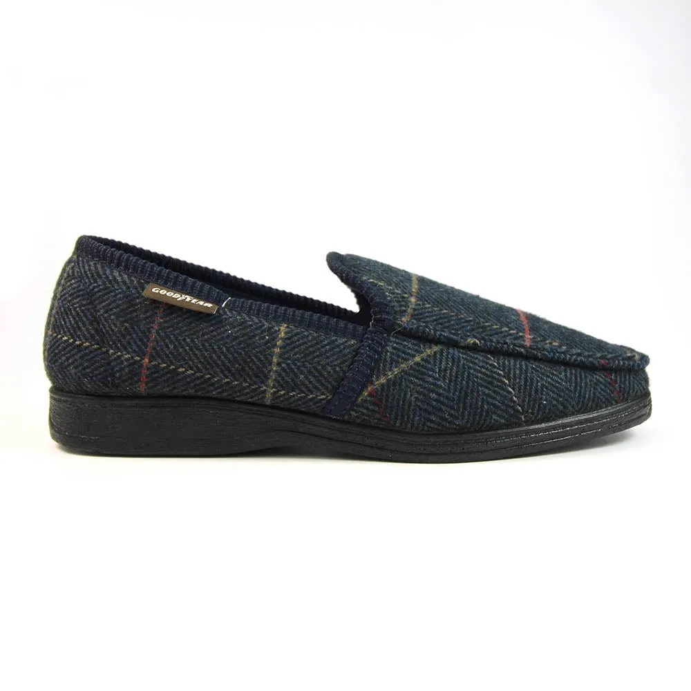 Goodyear Eisenhower KMG137 Mens Navy Textile Slip On Slippers