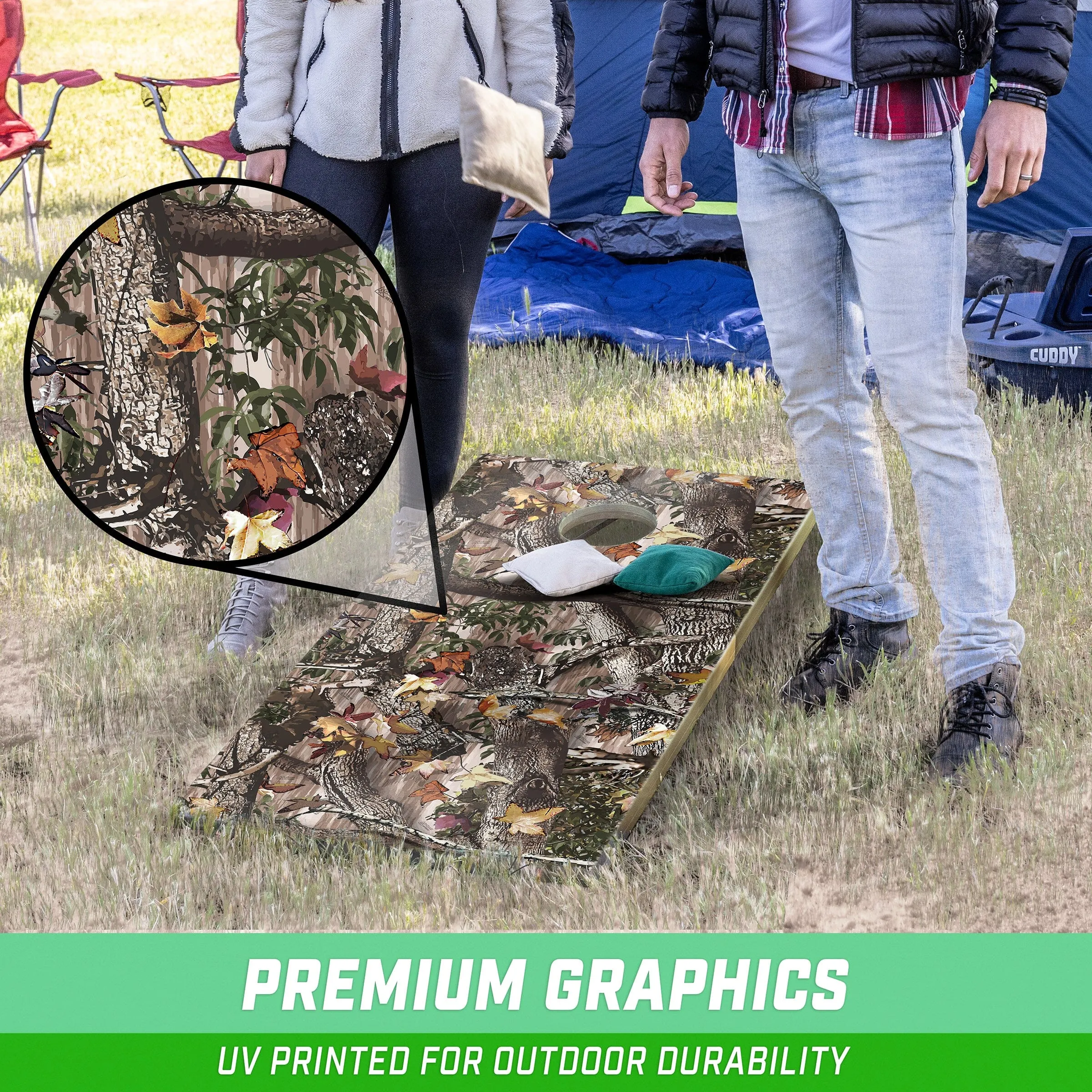 GoSports Tough Toss All Weather Cornhole Outdoor Game - Woodland Camo