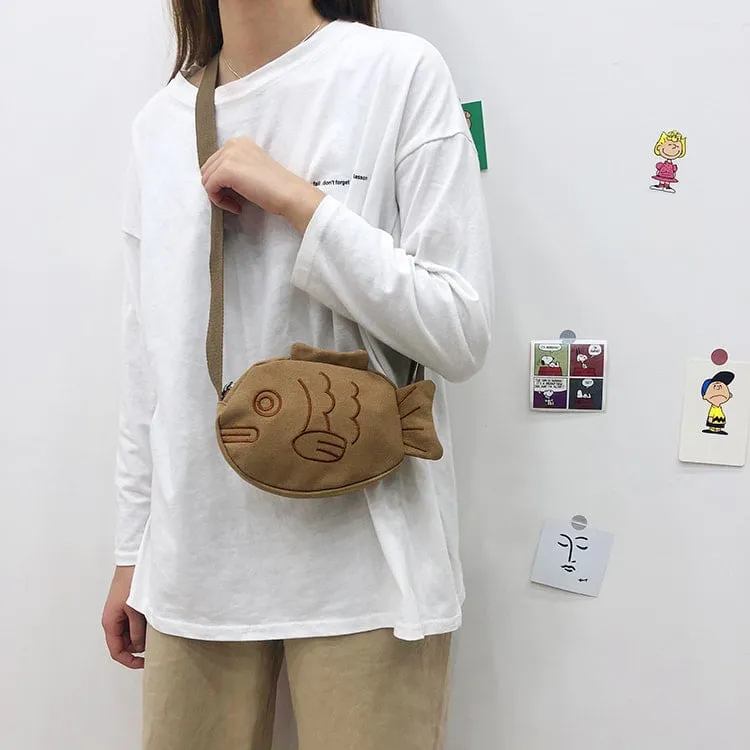 Kawaii Soft Girl Style Cartoon Fish Crossbody Bag