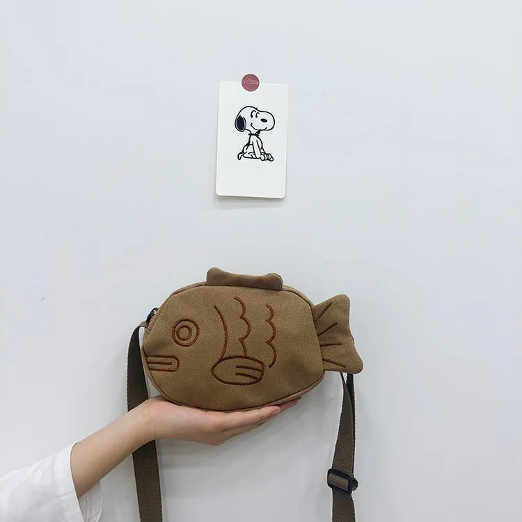 Kawaii Soft Girl Style Cartoon Fish Crossbody Bag