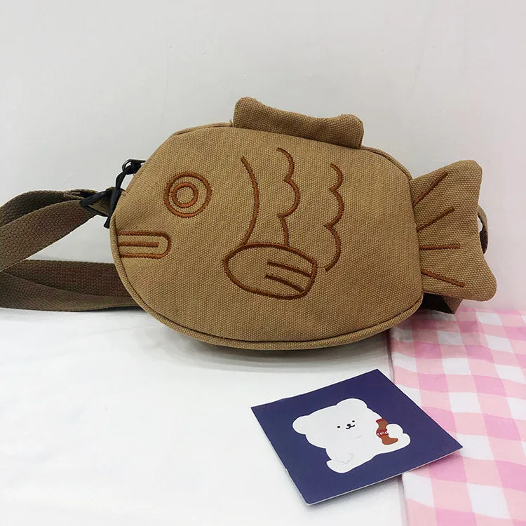 Kawaii Soft Girl Style Cartoon Fish Crossbody Bag