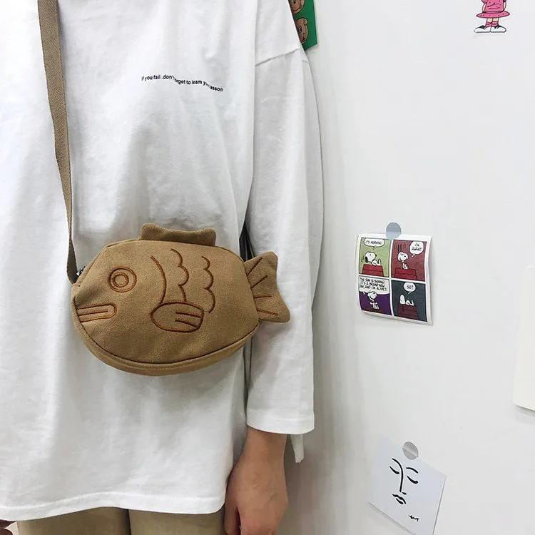 Kawaii Soft Girl Style Cartoon Fish Crossbody Bag