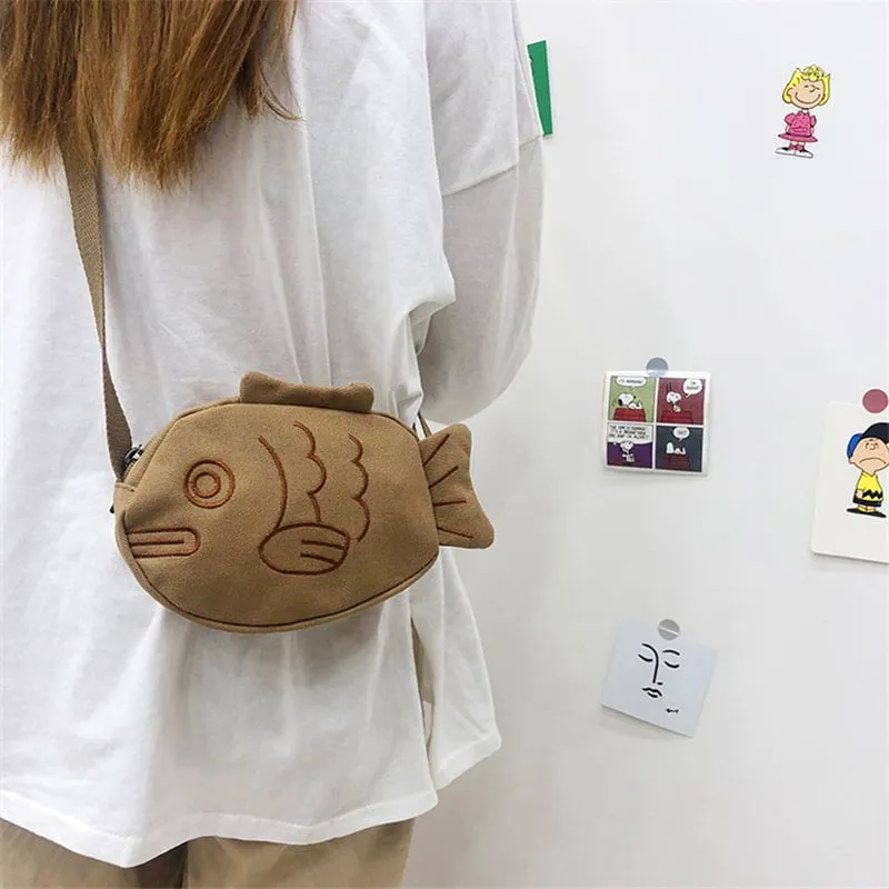 Kawaii Soft Girl Style Cartoon Fish Crossbody Bag