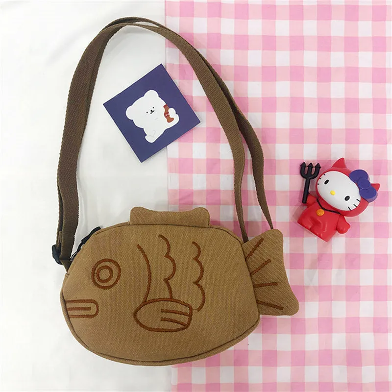 Kawaii Soft Girl Style Cartoon Fish Crossbody Bag