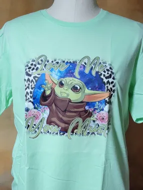 Lime Green Baby Yoda Graphic T-shirt