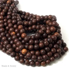 Madre de Cacao Wood Dark Round 8mm (16-Inch Strand)