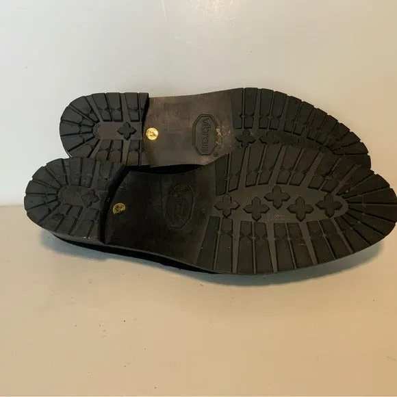 Manolo Blahnik Black Suede Loafer Almond Toe Flats