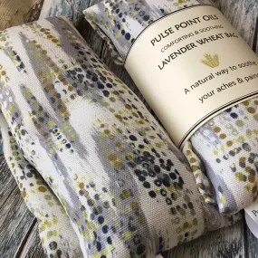 Men’s long cotton wheat bags, seasonal self care gift. Lavender scented stocking filler heating pad. Practical eco-friendly gift for him