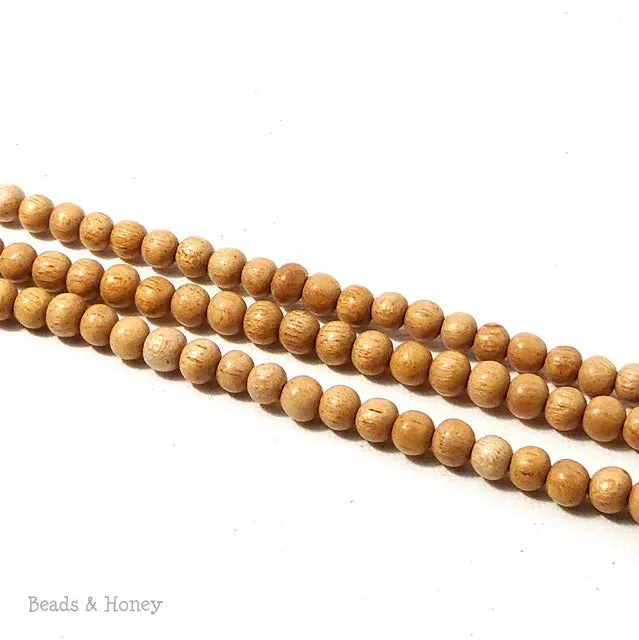 Meranti Wood Bead Dark Round 4mm (16 Inch Strand)