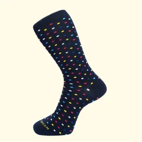 Microdot Pattern Sock in Black
