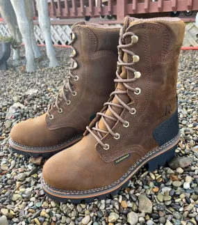 R. Watson Men’s 9” Insulated Waterproof Lace Up Logger Work Boot RW1300W