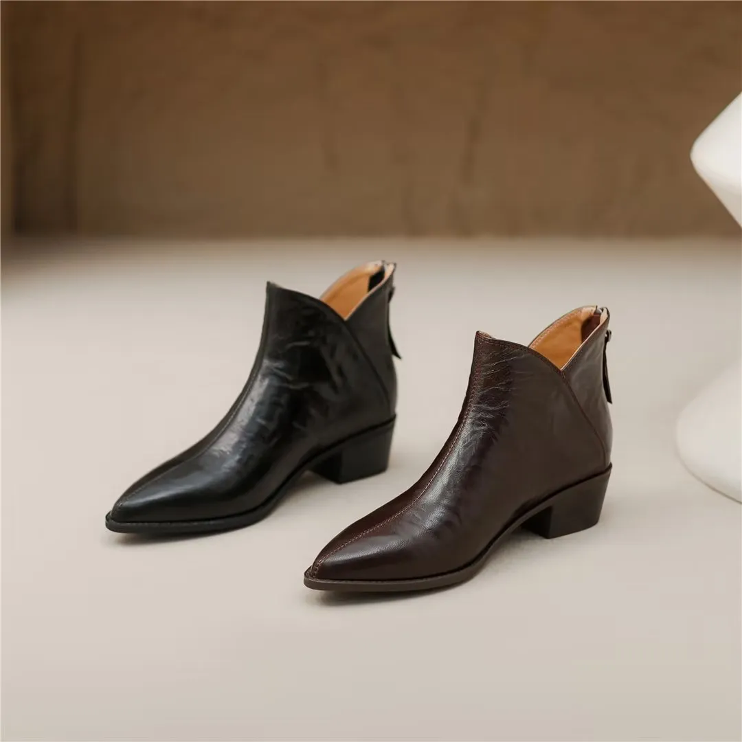 Serpatura Zippered Ankle Booties