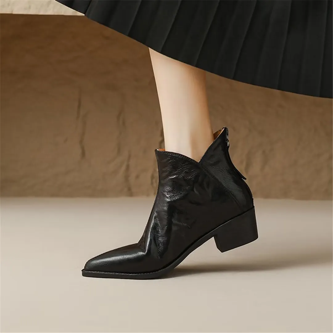 Serpatura Zippered Ankle Booties