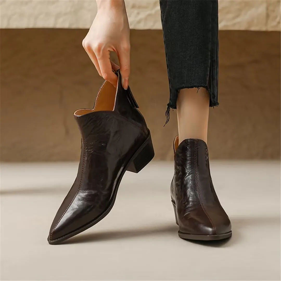 Serpatura Zippered Ankle Booties