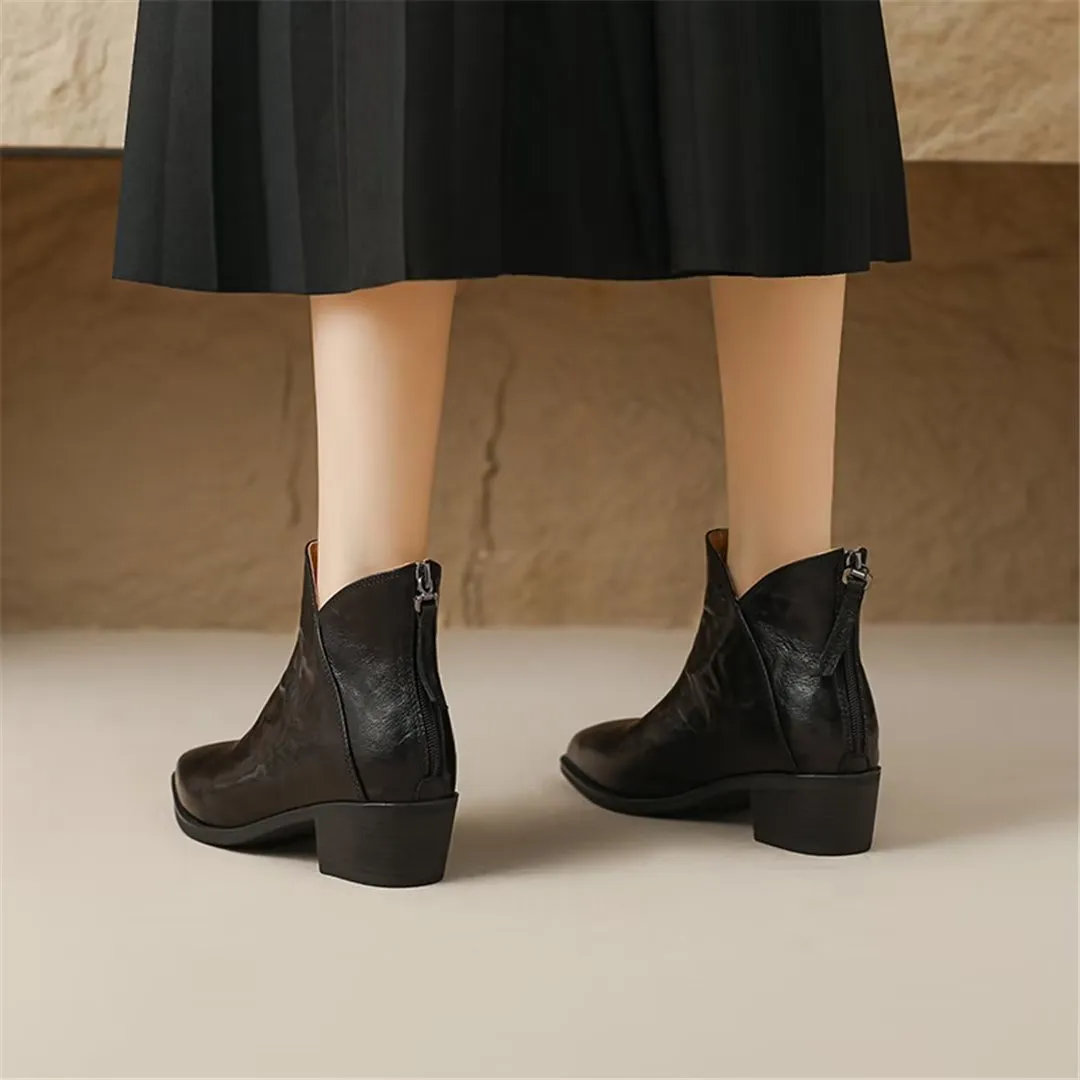Serpatura Zippered Ankle Booties