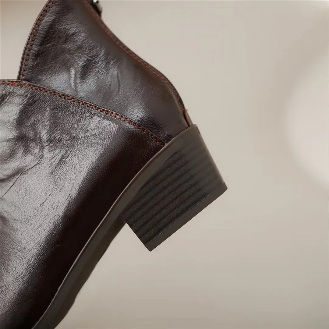 Serpatura Zippered Ankle Booties