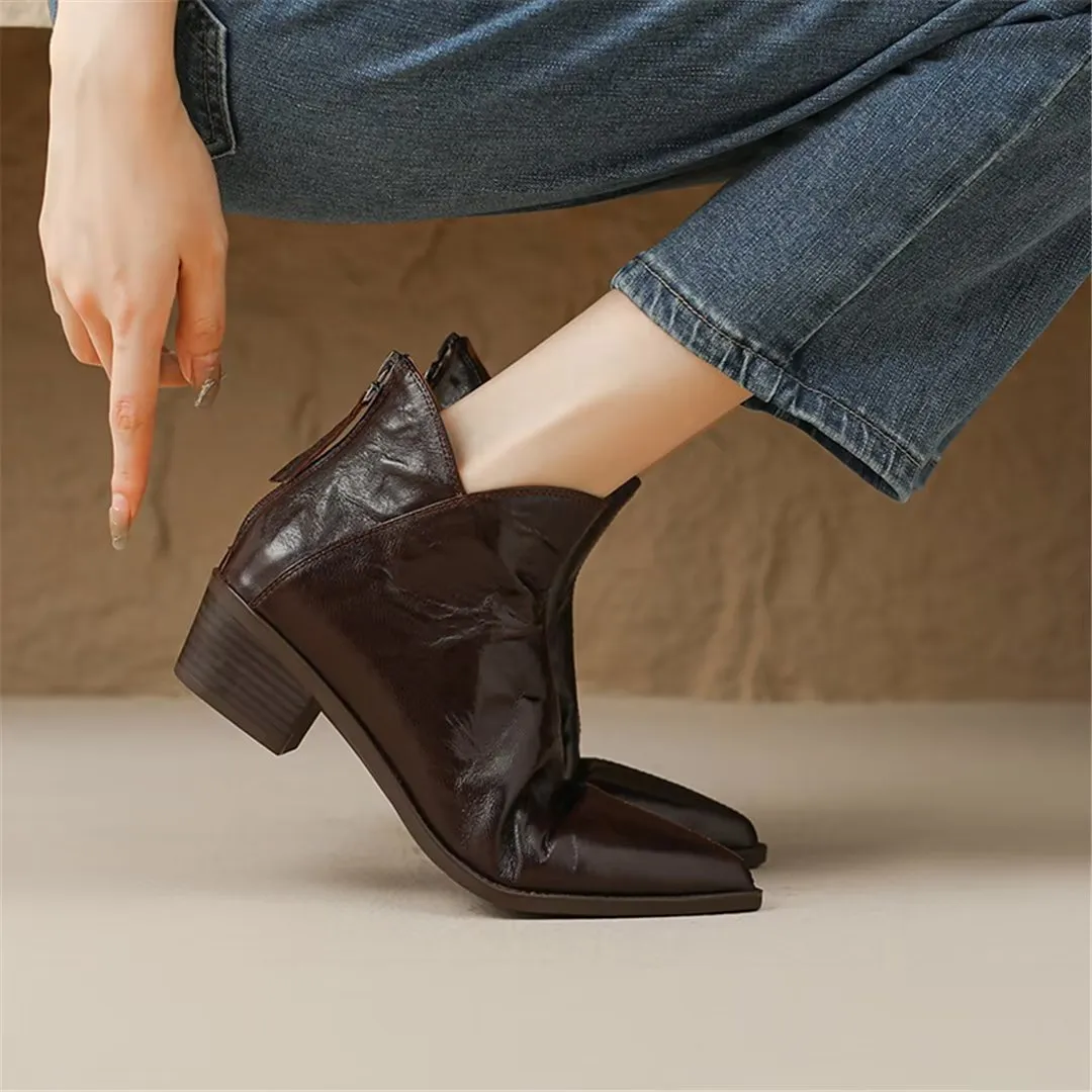 Serpatura Zippered Ankle Booties