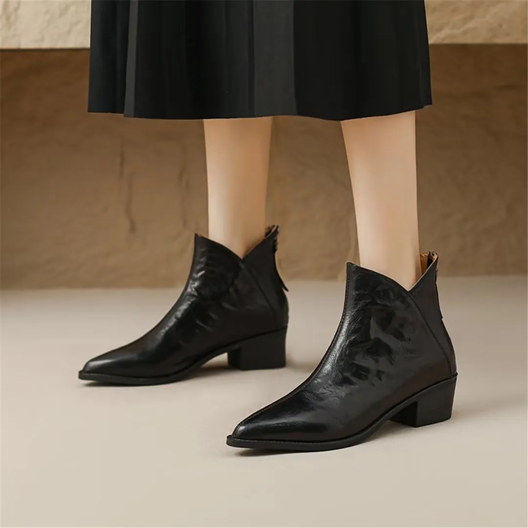Serpatura Zippered Ankle Booties