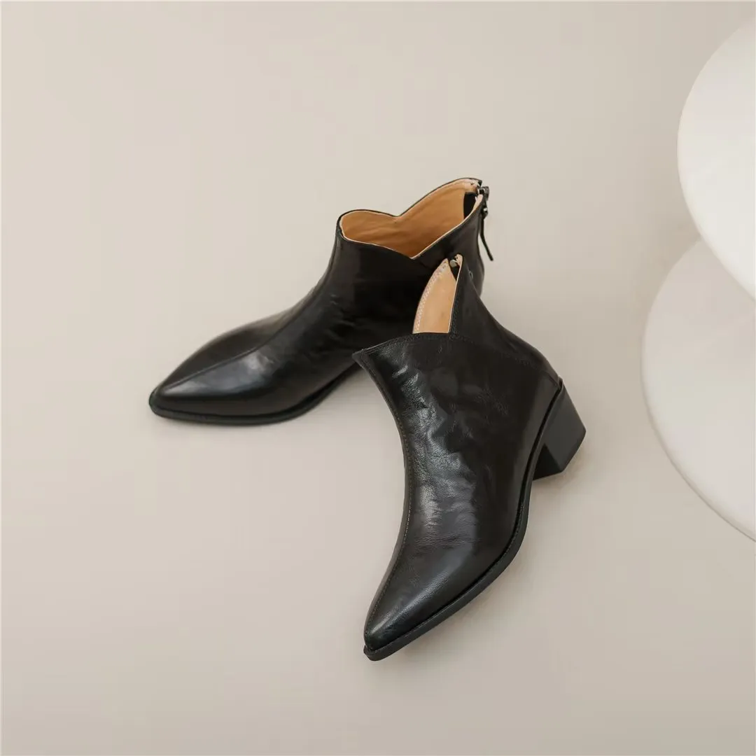 Serpatura Zippered Ankle Booties