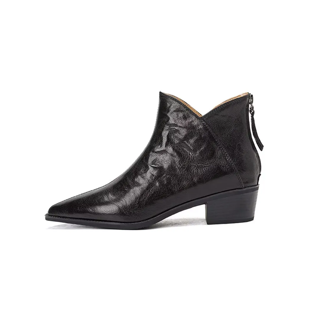 Serpatura Zippered Ankle Booties