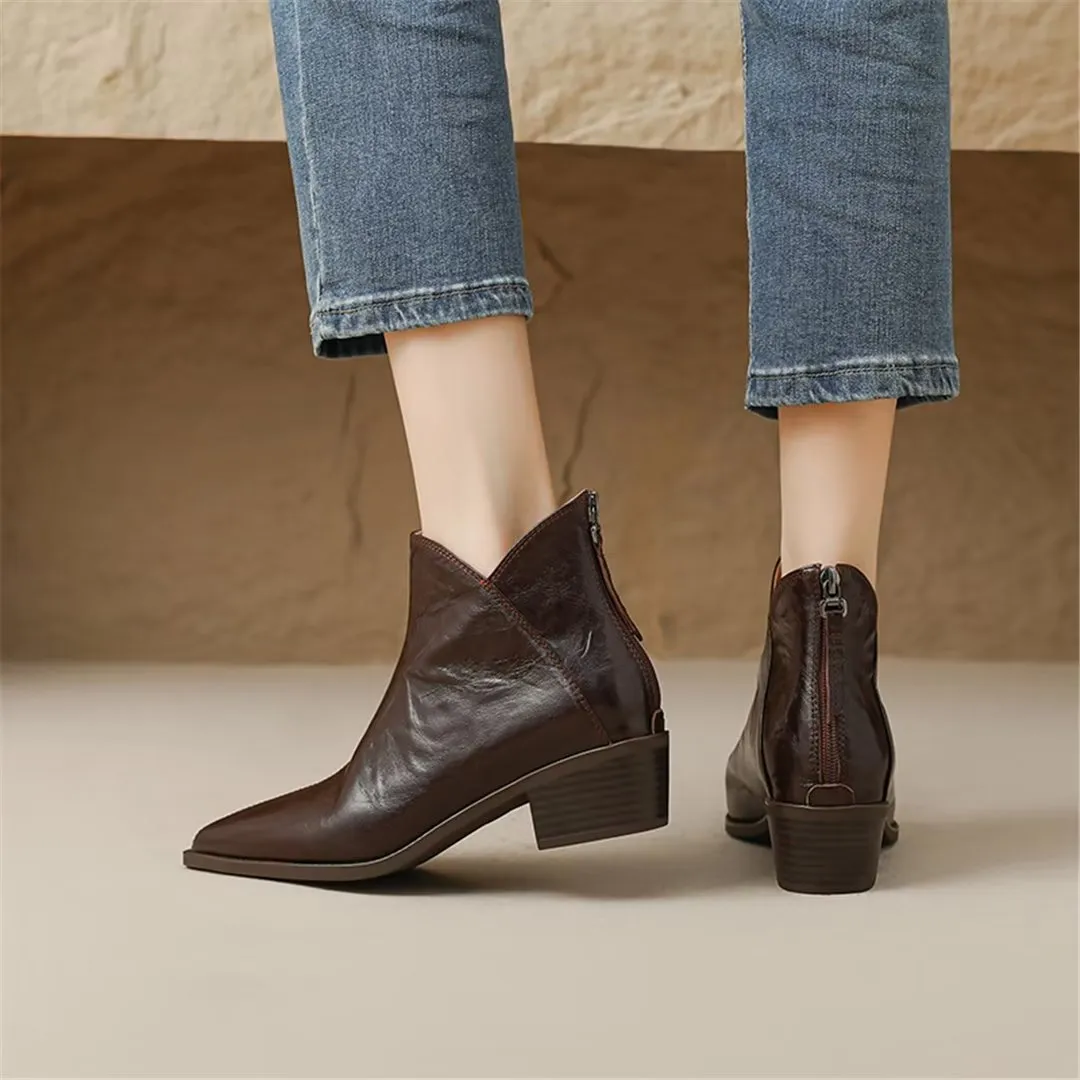 Serpatura Zippered Ankle Booties
