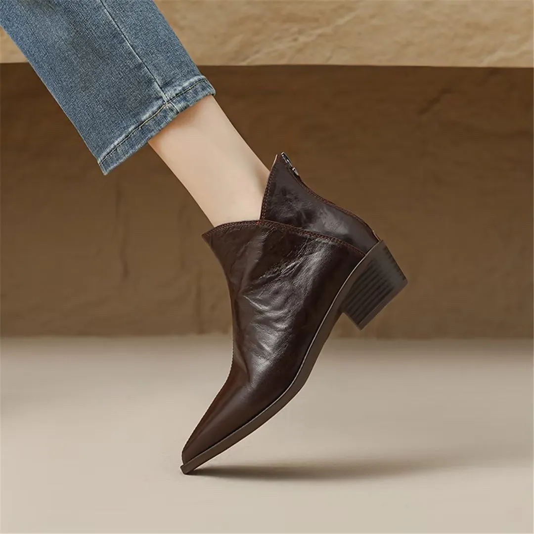 Serpatura Zippered Ankle Booties
