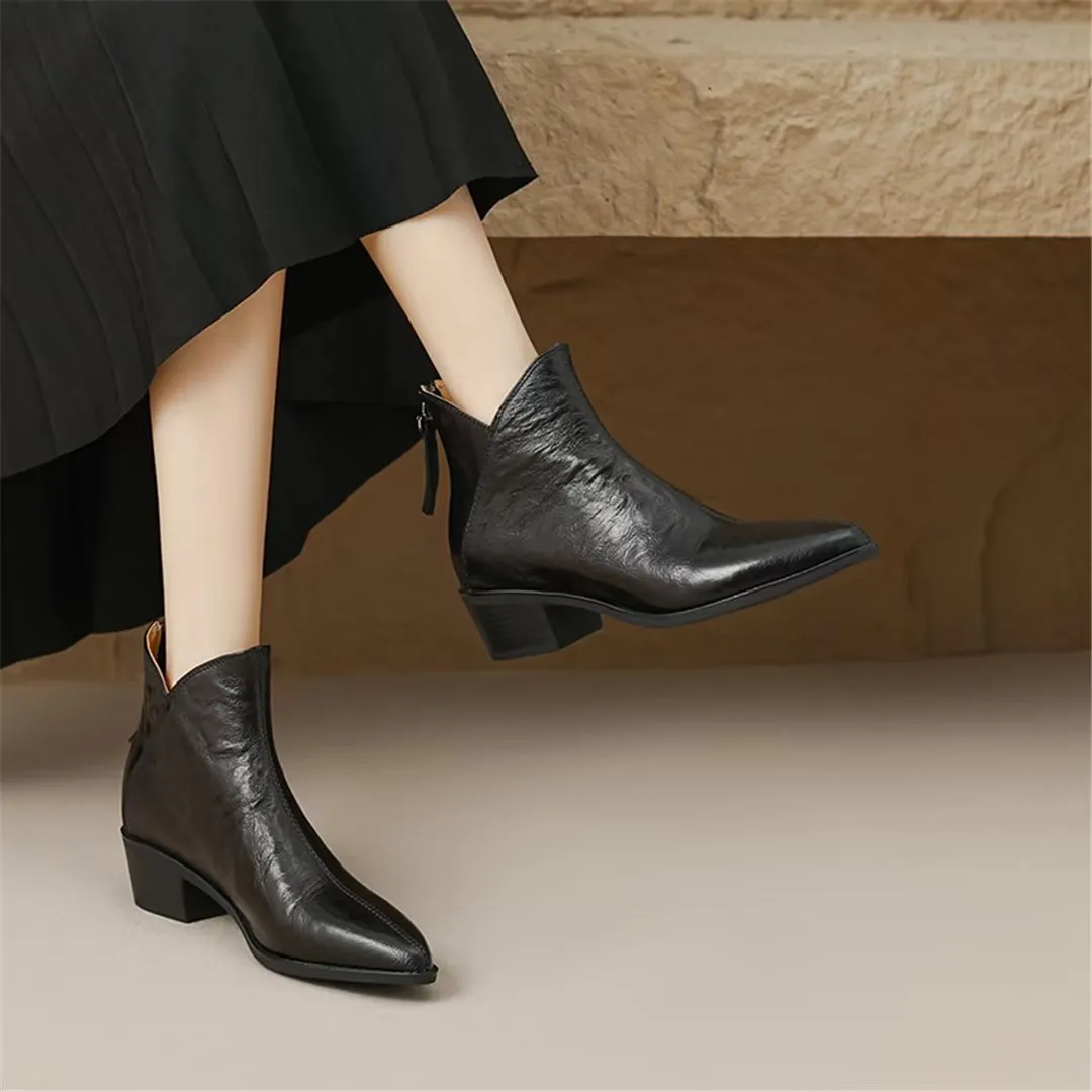 Serpatura Zippered Ankle Booties