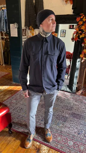 Simon in  Dark Navy Travel Overshirt Casual Look