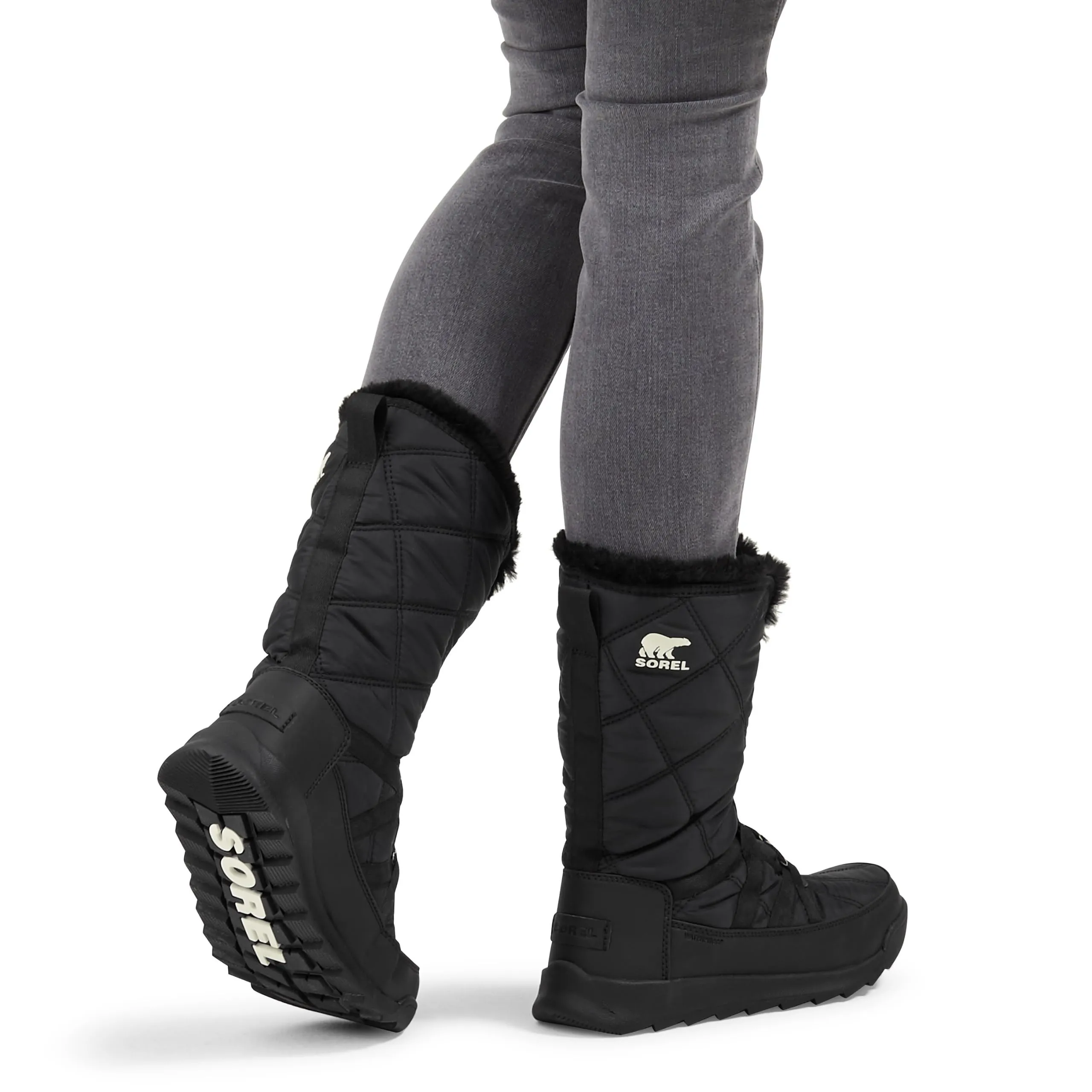 Sorel Whitney II Tall Black Waterproof Lace Up Insulated Knee Boots