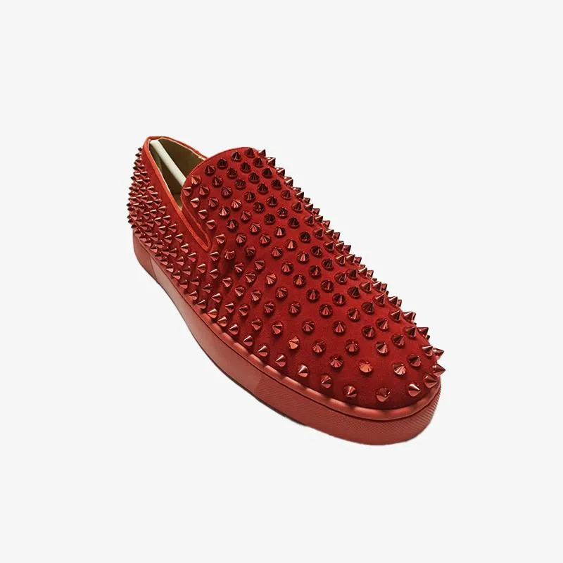 Studded Leather Slip-On Sneakers