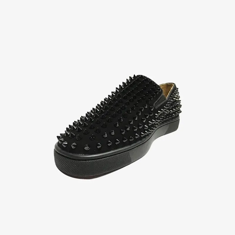 Studded Leather Slip-On Sneakers