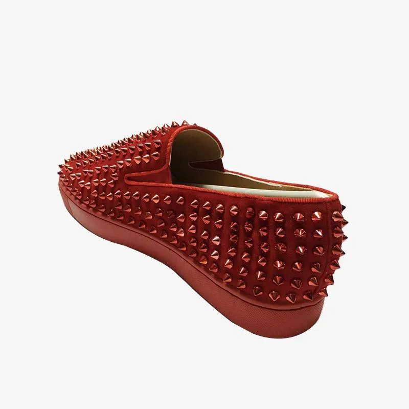 Studded Leather Slip-On Sneakers