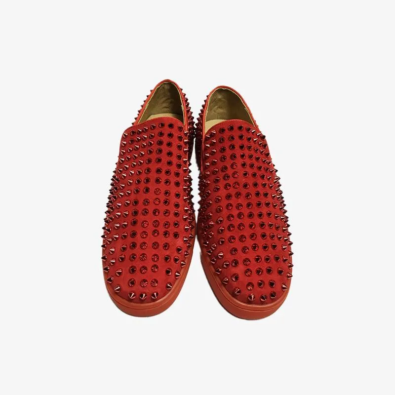 Studded Leather Slip-On Sneakers