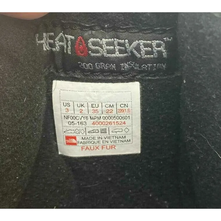 The North Face black Faux Fur Boots 200 Insulation Winter Size US3