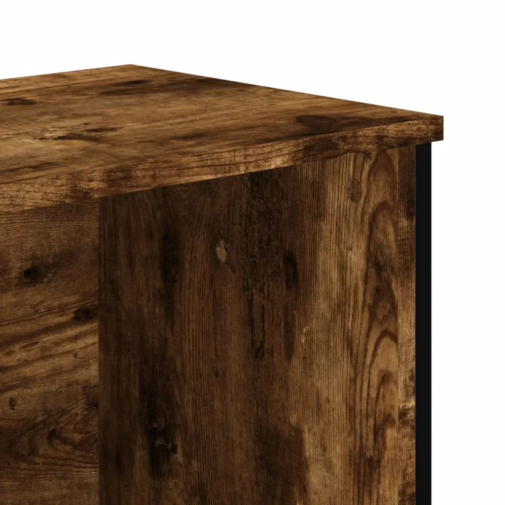 vidaXL Shoe Cabinet Smoked Oak 90x38x45.5 cm Engineered Wood