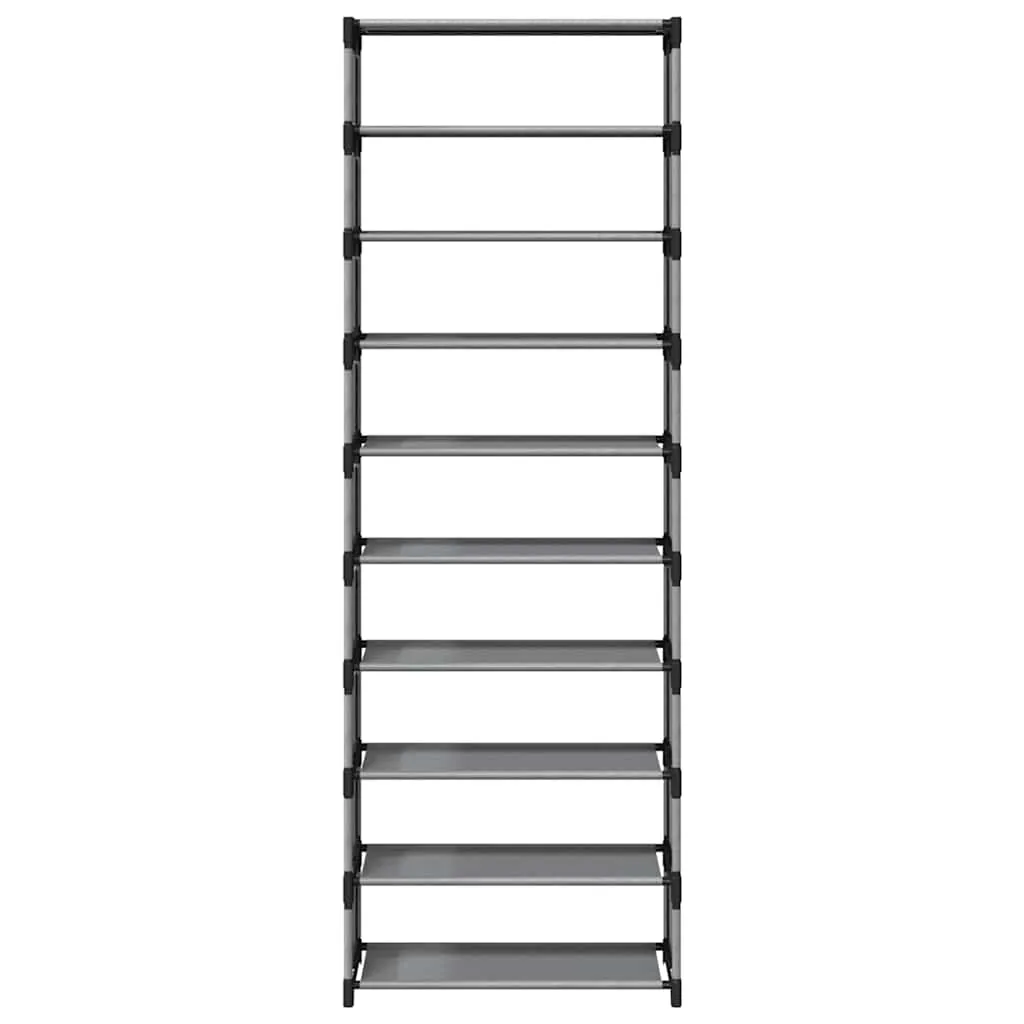 vidaXL Shoe Rack 10-Tier Grey 54x28x158 cm Non-woven Fabric