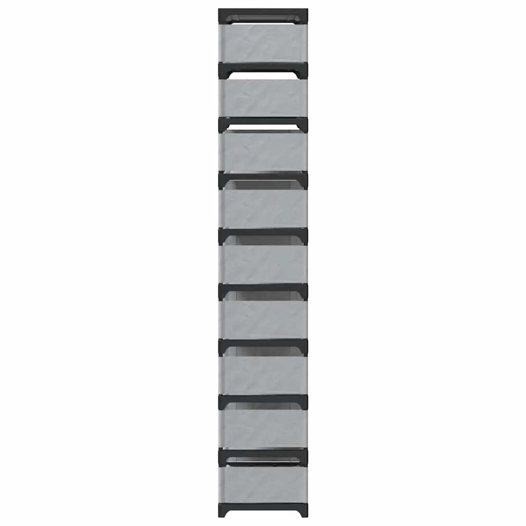 vidaXL Shoe Rack 10-Tier Grey 54x28x158 cm Non-woven Fabric