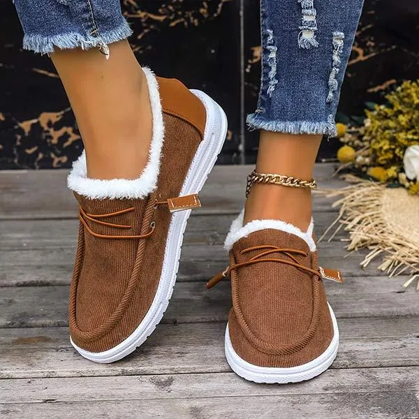 Women's Plush-Lined Thickened Insulated Cotton Shoes 27502642C